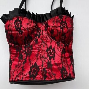Red Laced Bustier Corset Bag